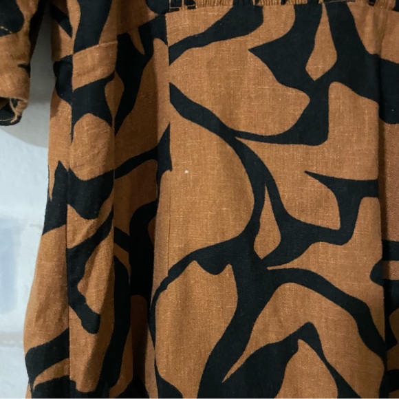 A New Day | NWOT Women's Puff Short Sleeve Dress - Brown Leaf - Picture 11 of 11